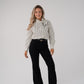 Love Laura Pinstripe Bow Blouse In White