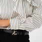 Love Laura Pinstripe Bow Blouse In White