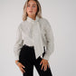 Love Laura Pinstripe Bow Blouse In White