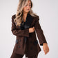 Love Laura Tuxedo Power Blazer In Chocolate