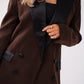 Love Laura Tuxedo Power Blazer In Chocolate