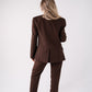 Love Laura Tuxedo Power Blazer In Chocolate
