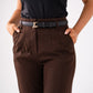 Love Laura Sculpted Trousers In Chocolate