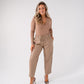 Love Laura V-Neck Ribbed Base Top In Coffee
