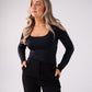 Love Laura Long Sleeve Scoop Top In Black