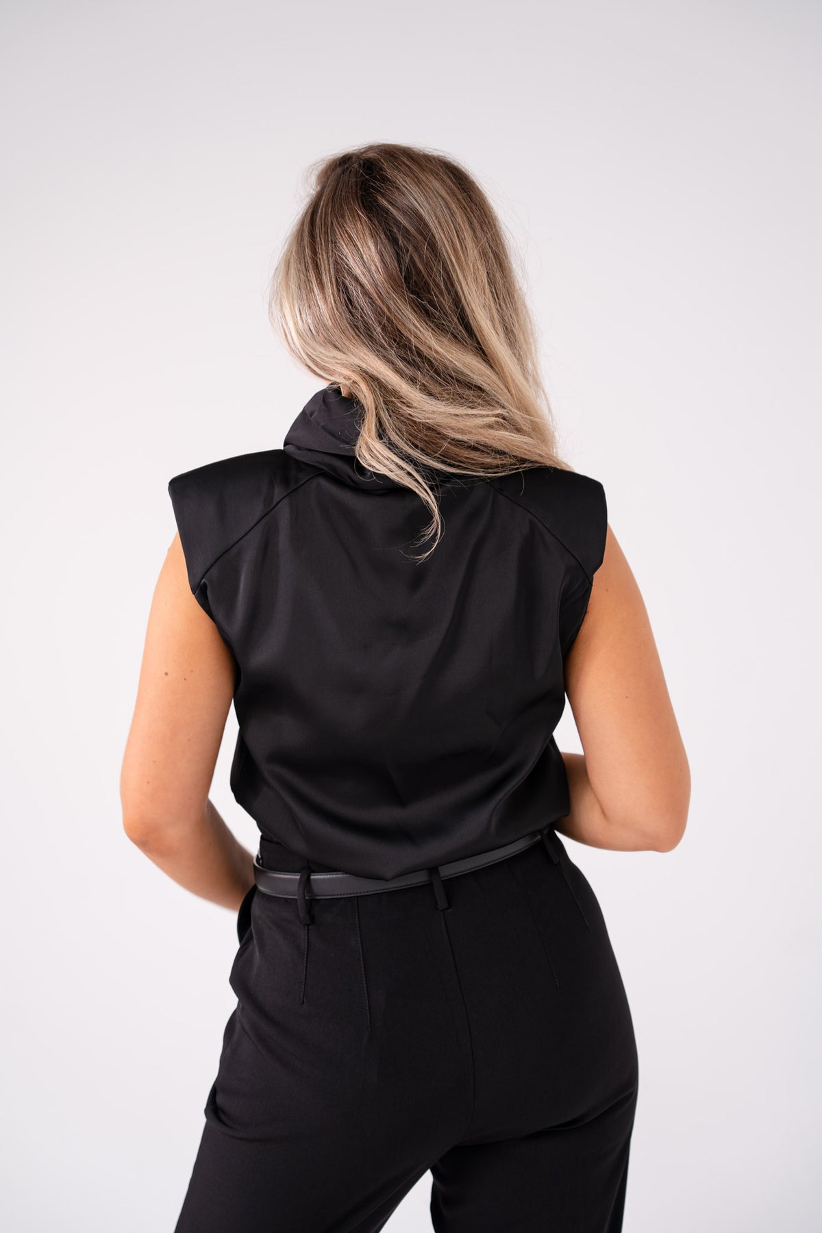 Love Laura Cowl Neck Top In Black