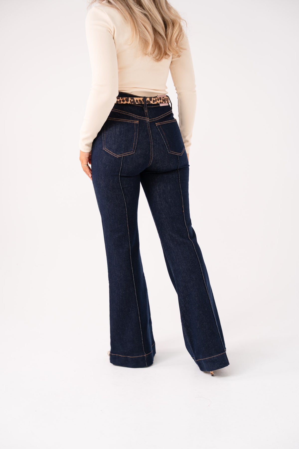 Love Laura High Rise Flare Jeans In Indigo