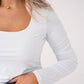 Love Laura Long Sleeve Scoop Top In White