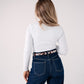 Love Laura Long Sleeve Scoop Top In White