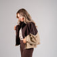 Kate Contrast Zip Jacket In Brown & Beige