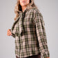 Megan Tie Neck Shirt In Green Check