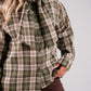 Megan Tie Neck Shirt In Green Check