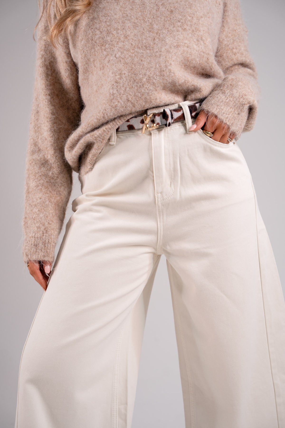 Kiera Culotte Jeans In Cream