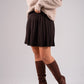 Elsa Pleated Skirt In Brown