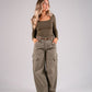 Kiera Relaxed Cargo Jeans In Khaki