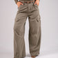 Kiera Relaxed Cargo Jeans In Khaki
