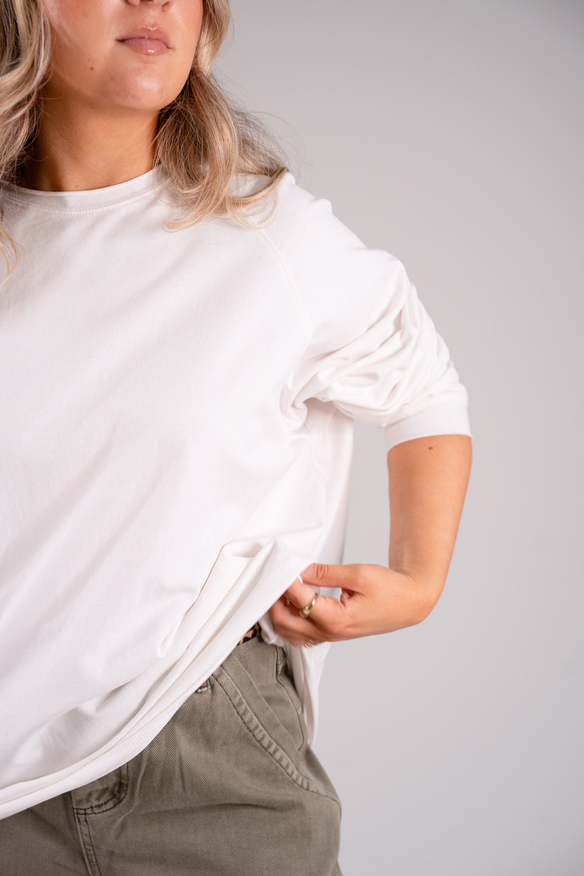Kiera Oversized Long Sleeve T-Shirt In White