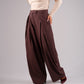 Kendra Pleated Barrell Trousers In Bordeaux Check