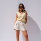 Kendra Lace Trim Sleeveless Top In Lemon