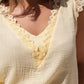 Kendra Lace Trim Sleeveless Top In Lemon