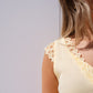 Kendra Lace Trim Sleeveless Top In Lemon