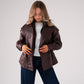 Cora Faux Leather Jacket In Prune