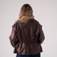 Cora Faux Leather Jacket In Prune