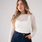 Holly Long Sleeve Lace Top In Cream