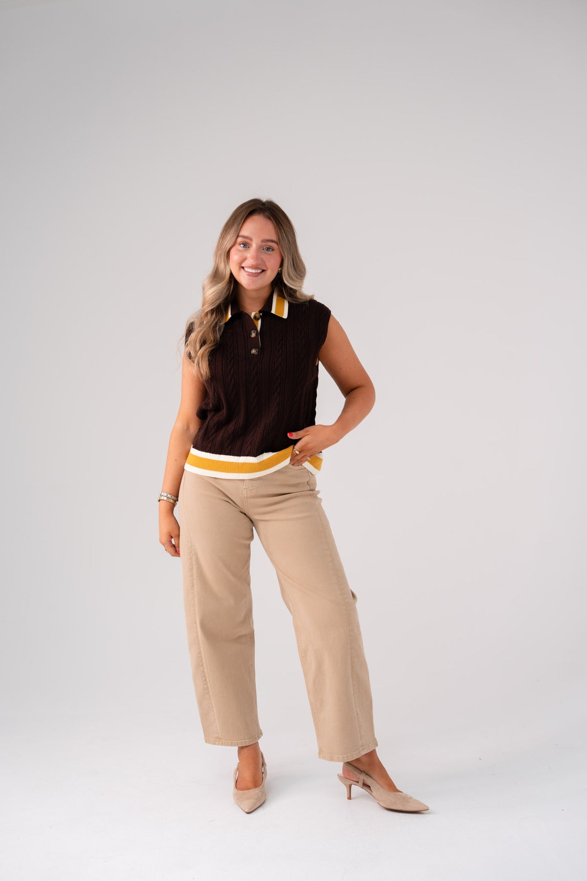 Holly Sleeveless Knit Top In Chocolate