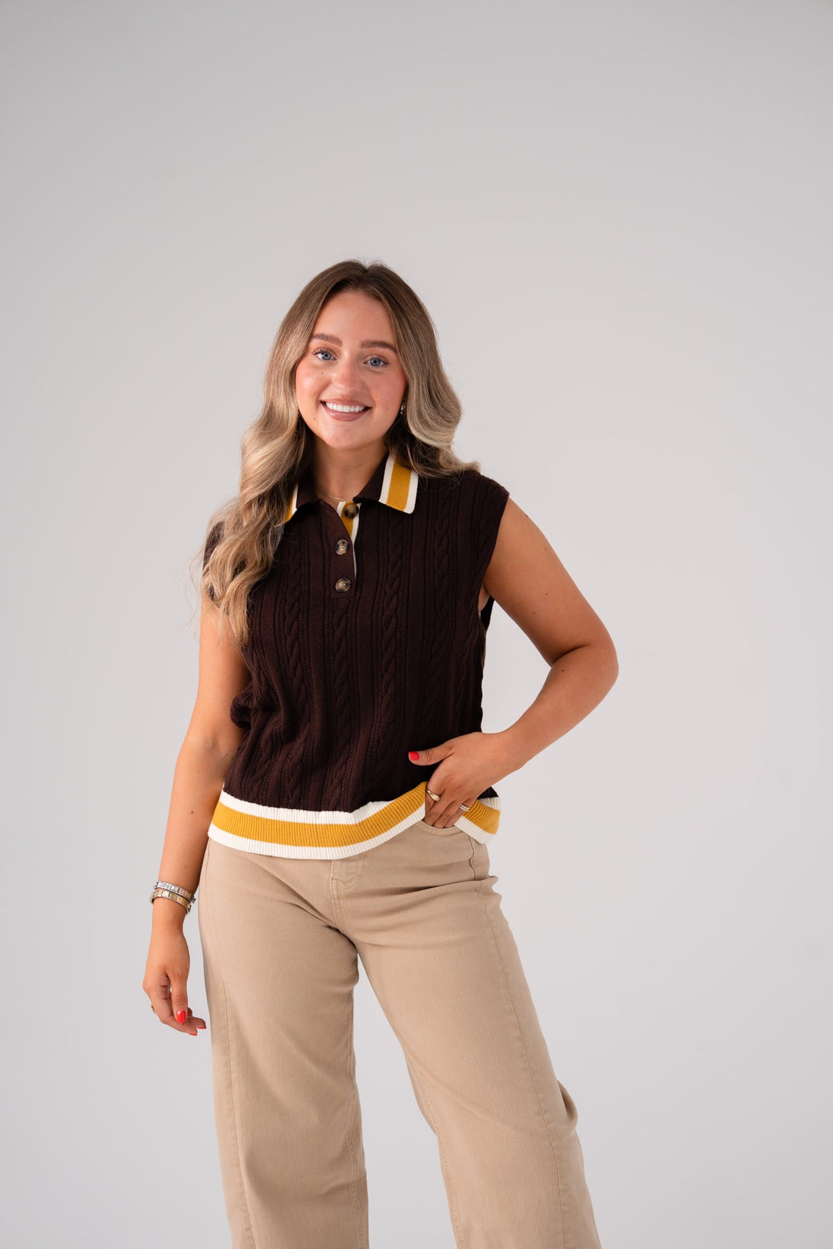 Holly Sleeveless Knit Top In Chocolate