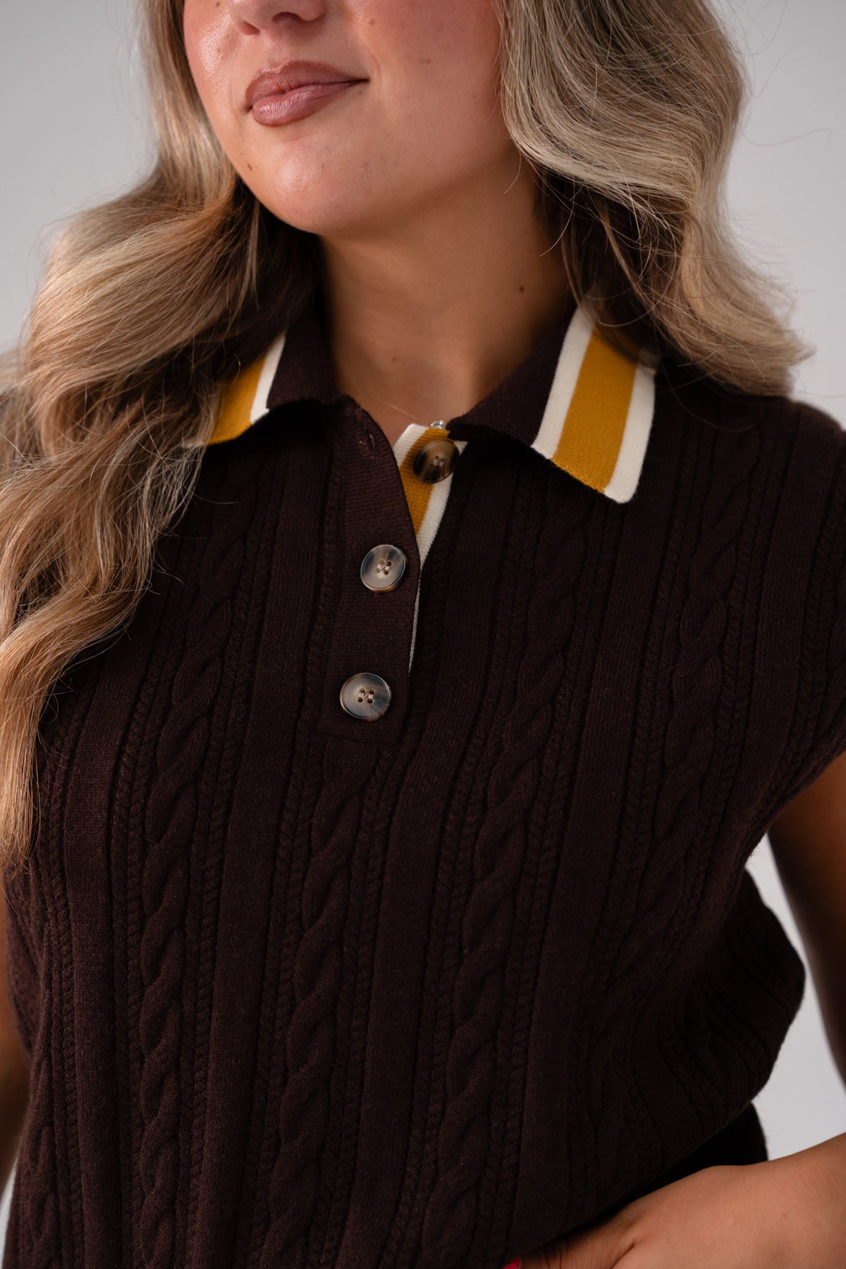 Holly Sleeveless Knit Top In Chocolate