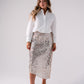 Iris Sequin Midi Skirt In Neutral