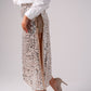 Iris Sequin Midi Skirt In Neutral