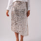 Iris Sequin Midi Skirt In Neutral