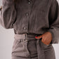 Cora Funnel Neck Denim Dress In Chocolate