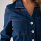 Love Laura Denim Jumpsuit In Dark Wash