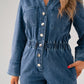 Love Laura Denim Jumpsuit In Light Wash