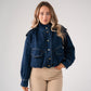 Kiera Denim Bomber Jacket In Dark Wash