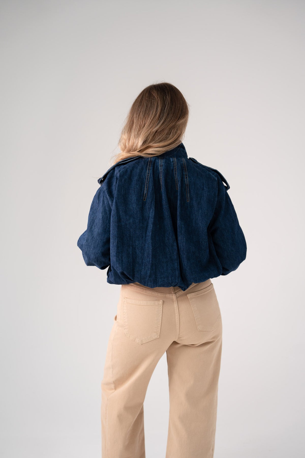 Kiera Denim Bomber Jacket In Dark Wash