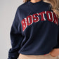 Kiera Boston Slogan Sweatshirt In Navy