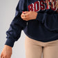 Kiera Boston Slogan Sweatshirt In Navy