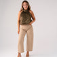 Iris Textured Halter Top In Khaki