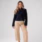 Kiera Crop Blazer In Navy
