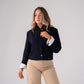Kiera Crop Blazer In Navy