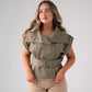 Elsa Sleeveless Trench Jacket In Olive