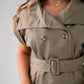 Elsa Sleeveless Trench Jacket In Olive