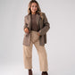 Kiera Fine Check Blazer In Brown