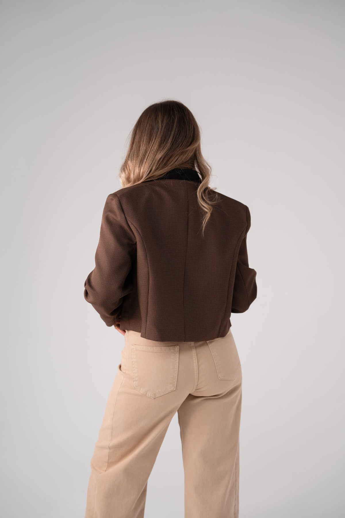 Iris Contrast Collar Jacket In Brown