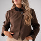 Iris Contrast Collar Jacket In Brown