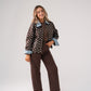 Daisy Blue Spotted Jacket In Chocolate